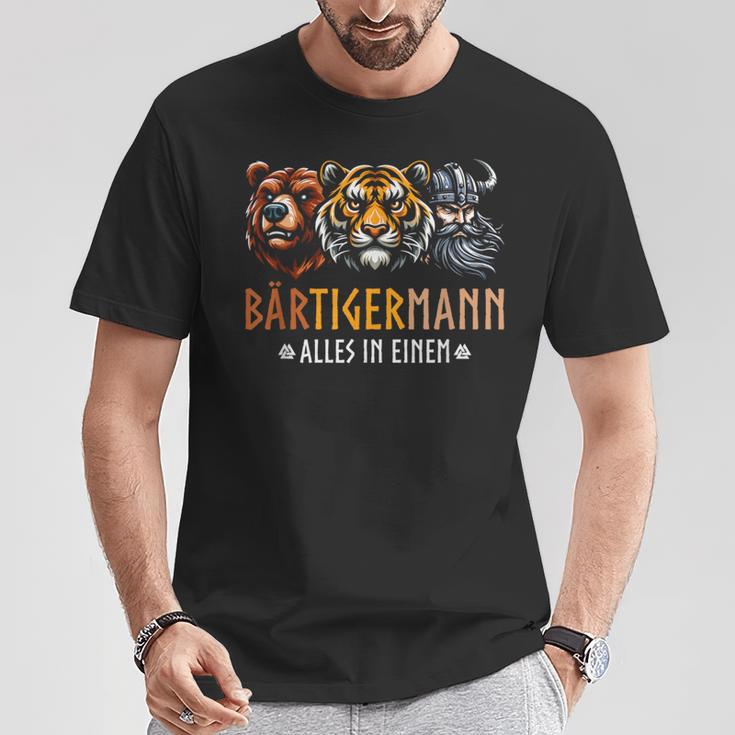 Bärtigermann Alles In Ein Bear Tiger Maniking T-Shirt Lustige Geschenke