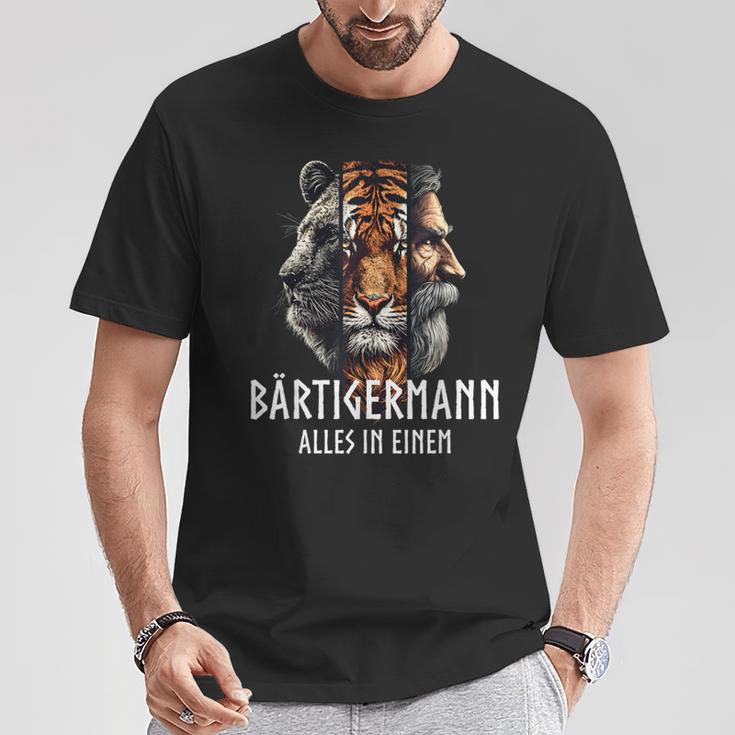 Bärtigermann Alles In Einem Bär Tigeriking Man T-Shirt Lustige Geschenke