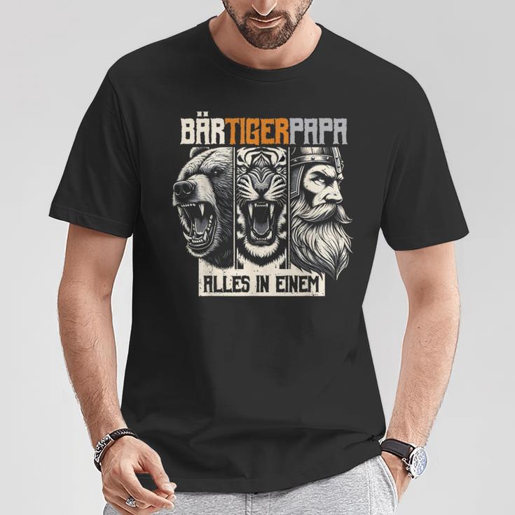 Bärtigerpapa Bartollbart Bär Tigerater Bärtigermann Papa T-Shirt Lustige Geschenke