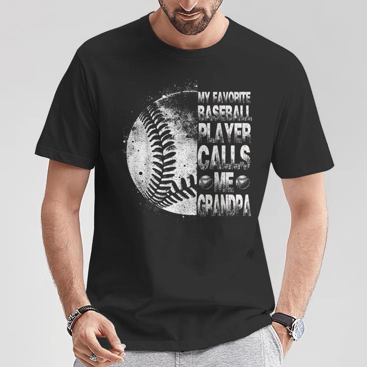 Baseball- Mein Lieblingsspieler Nennt Mich Opa Papa T-Shirt Lustige Geschenke