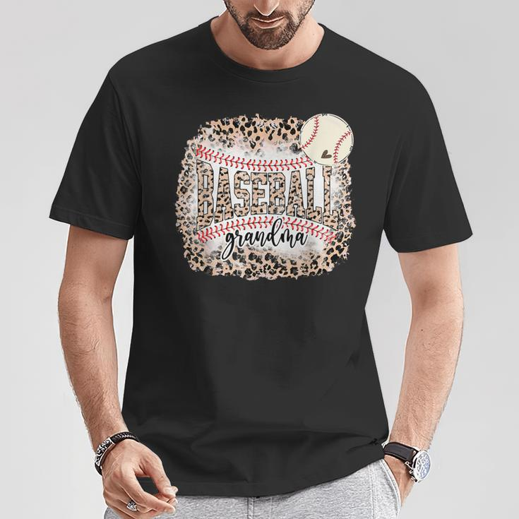 Baseball Grandma From Grandson Leopard Softball Mother's Day T-Shirt Unique Gifts