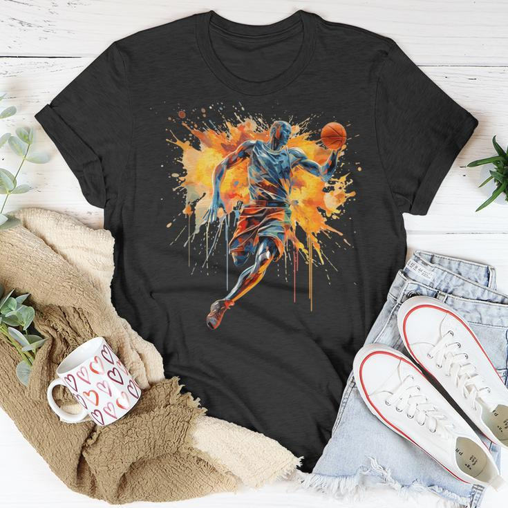 Basketball Player Paint Splash T-Shirt Unique Gifts