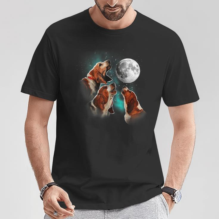 Basset Hound Howling At The Moon Basset Hound T-Shirt Unique Gifts