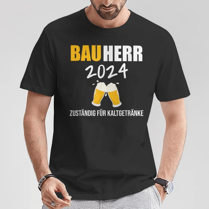 Bauherr 2024 Hausbau Neubau Baustelle Topping-Out T-Shirt Lustige Geschenke