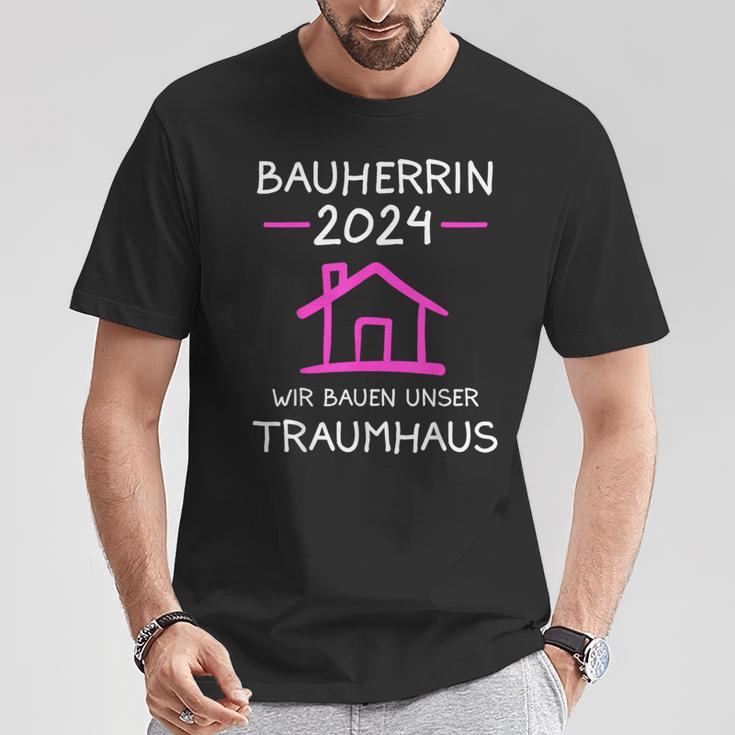 Bauherrin 2024 Wir Bauen Unser Traumhaus Bauherrinnen T-Shirt Lustige Geschenke