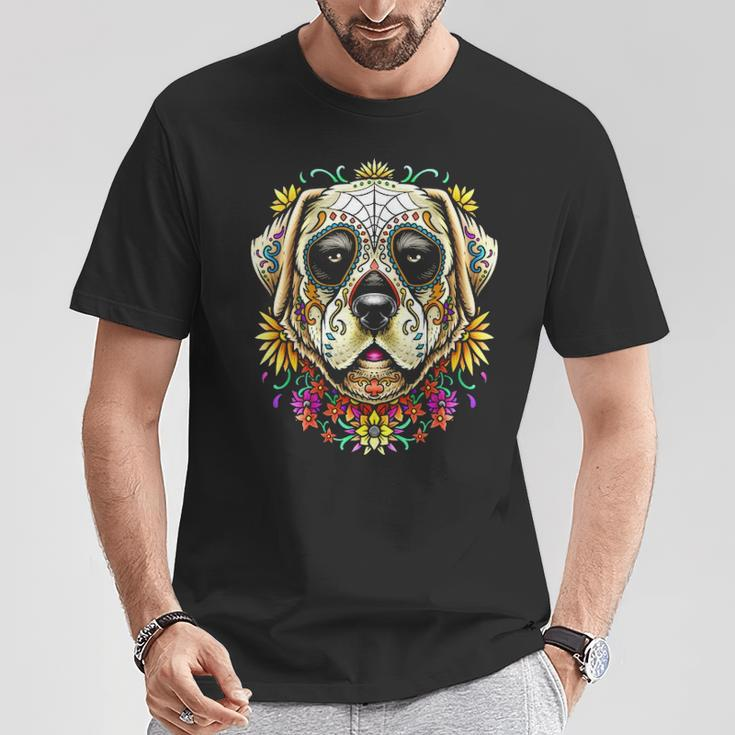 Bdaz Labrador Lab Dog Sugar Skull Day Of The Dead T-Shirt Unique Gifts