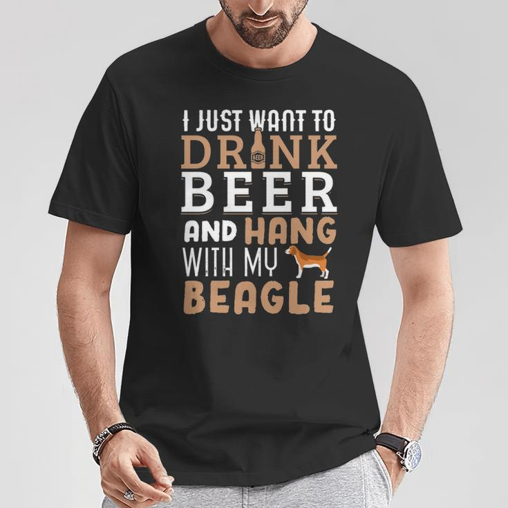 Beagle Dad Father's Day Dog Lover Beer T-Shirt Unique Gifts