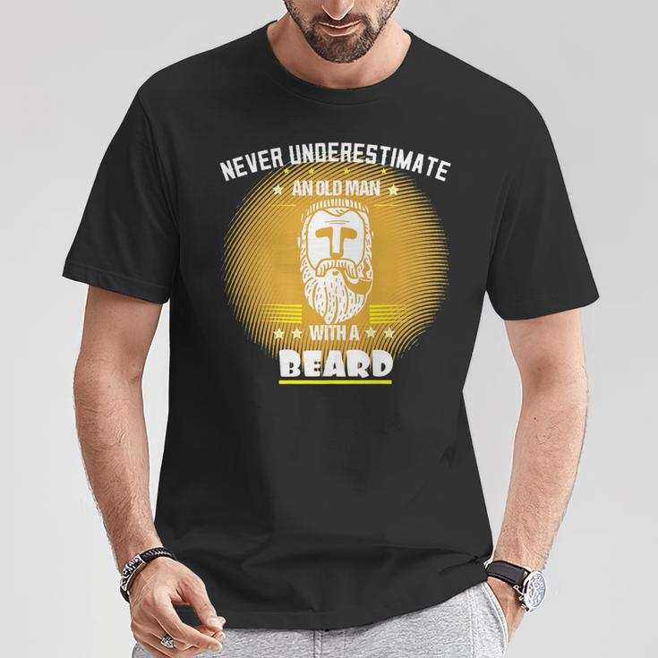 Bearded Grandpa Never Underestimate T-Shirt Personalized Gifts