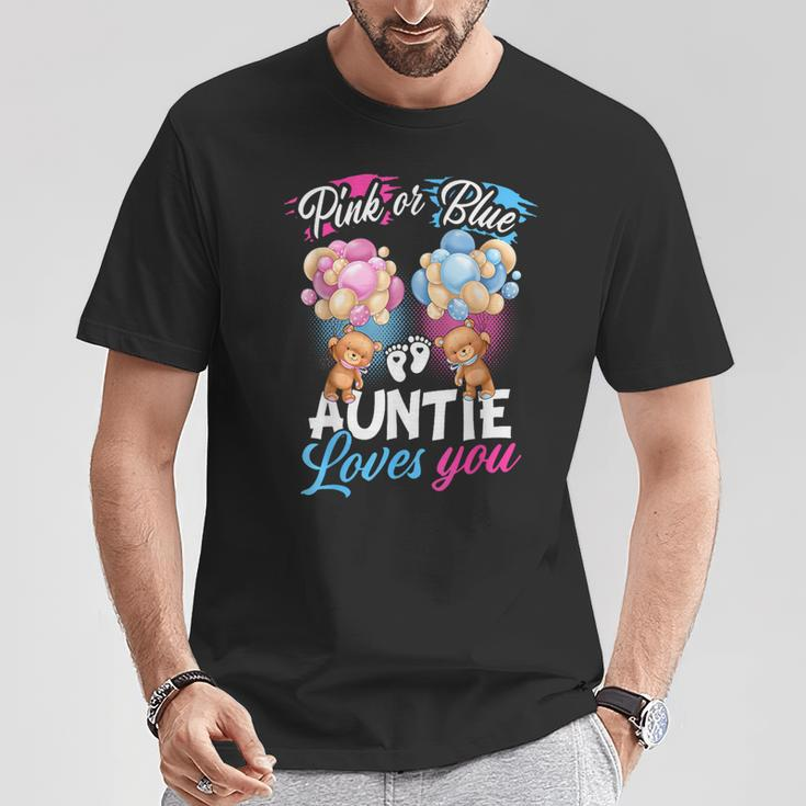 Bears Pink Or Blue Auntie Loves You Gender Reveal T-Shirt Personalized Gifts