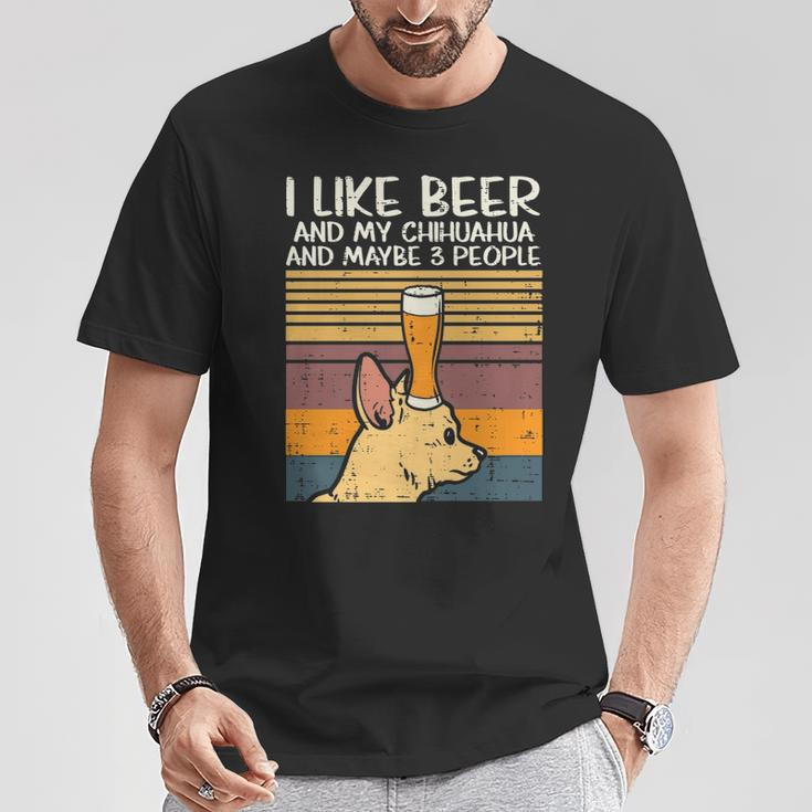 Beer Chihuahua 3 People Chiwawa Pet Drinking Dog Lover T-Shirt Unique Gifts