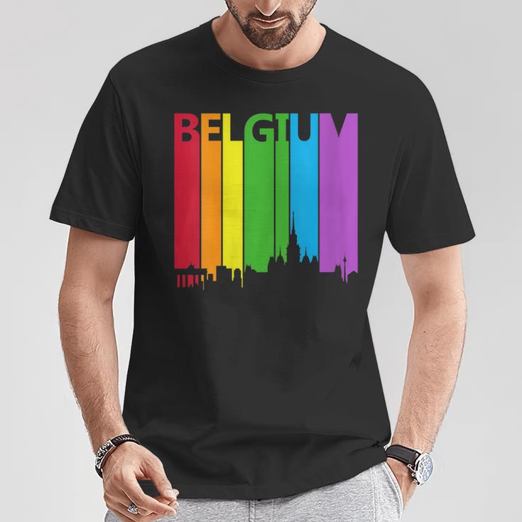 Belgium Skyline Lgbt Pride T-Shirt Unique Gifts