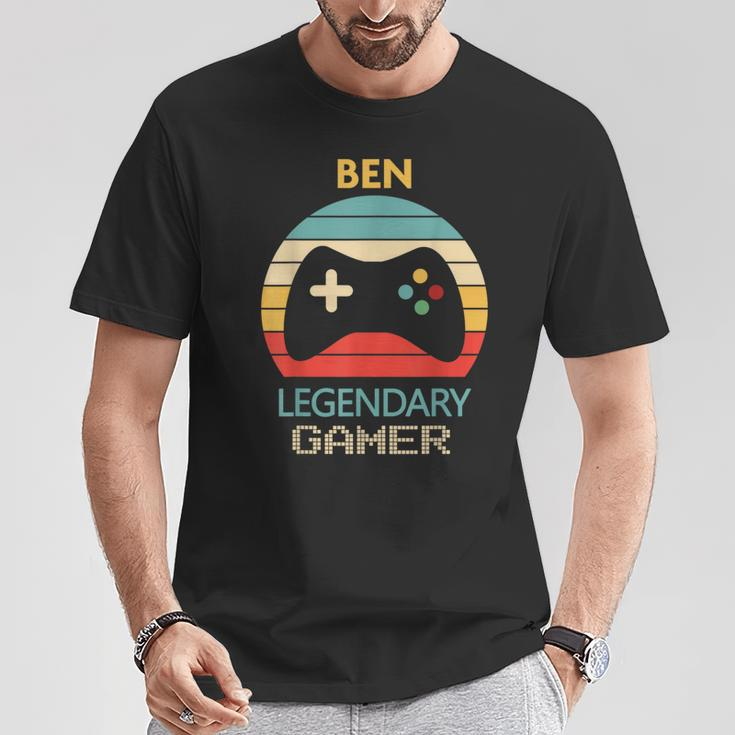 Ben Name Personalised Legendary Gamer T-Shirt Funny Gifts