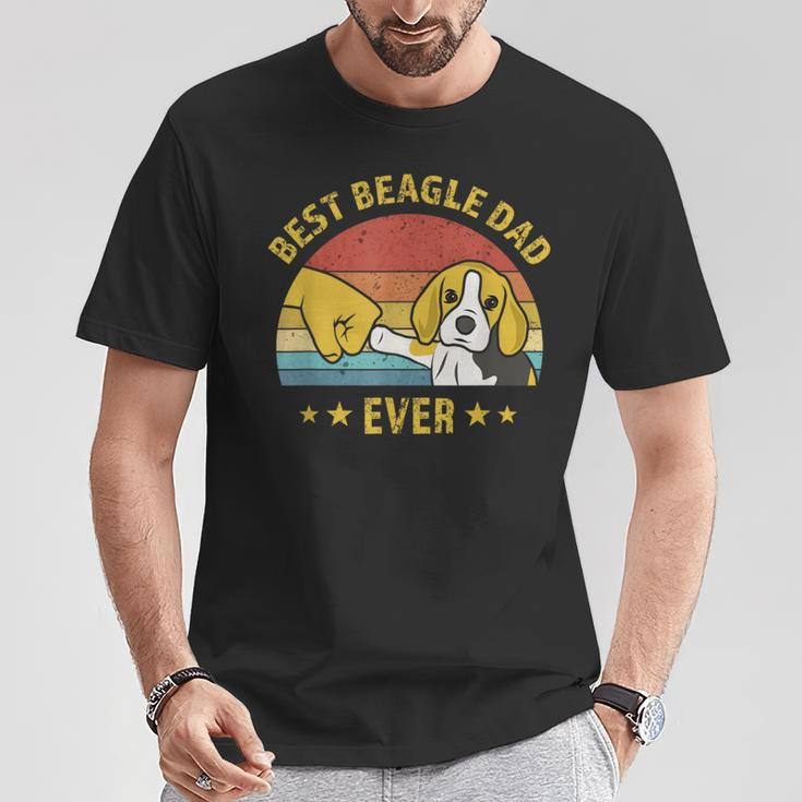 Best Beagle Dad Ever Retro Vintage Puppy Dog Daddy T-Shirt Lustige Geschenke