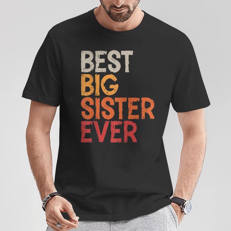 Best Big Sister Ever Sibling Vintage Distressed Big Sister T-Shirt Unique Gifts