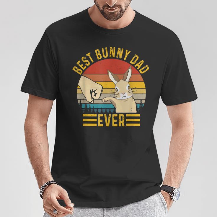 Best Bunny Dad Ever Vintage Rabbit Lover Father Pet Rabbit T-Shirt Unique Gifts