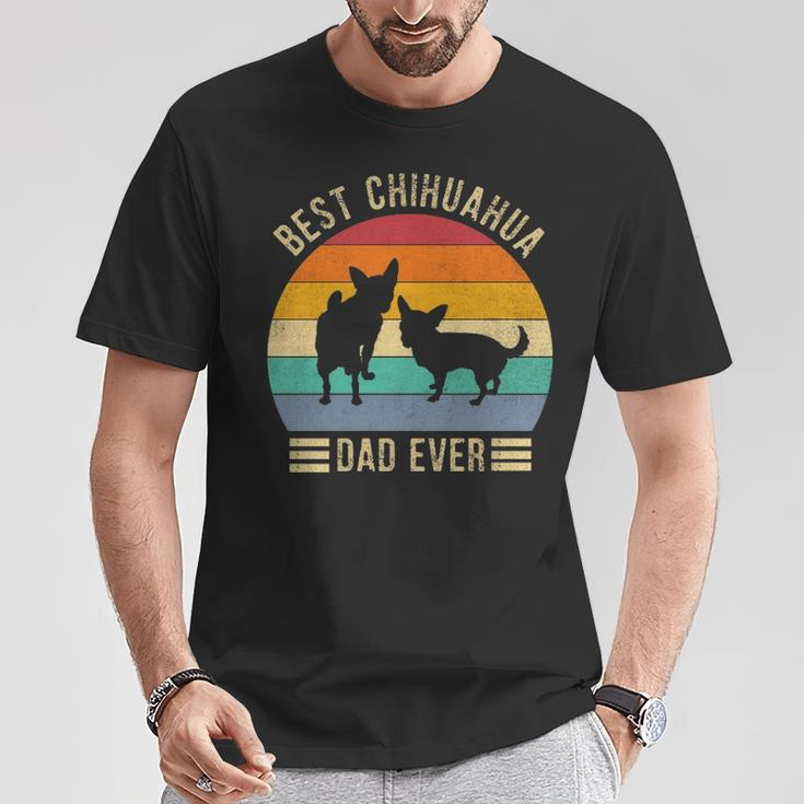 Best Chihuahua Dad Ever Retro Vintage Dog Lover T-Shirt Unique Gifts