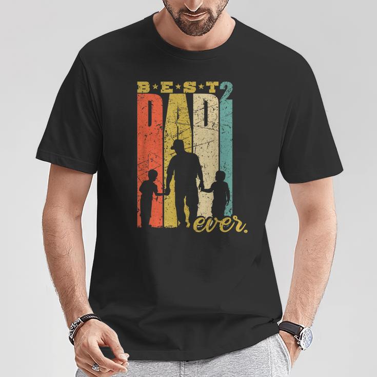 Best Dad Ever Papa 2 Söhne Double Dad T-Shirt Lustige Geschenke