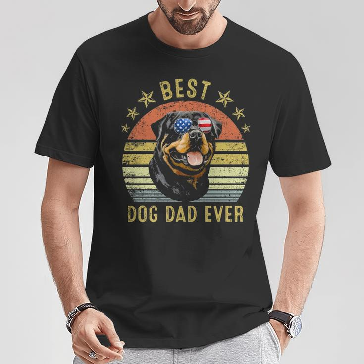 Best Rottweiler Dad Ever Vintage Dog Lover T-Shirt Unique Gifts
