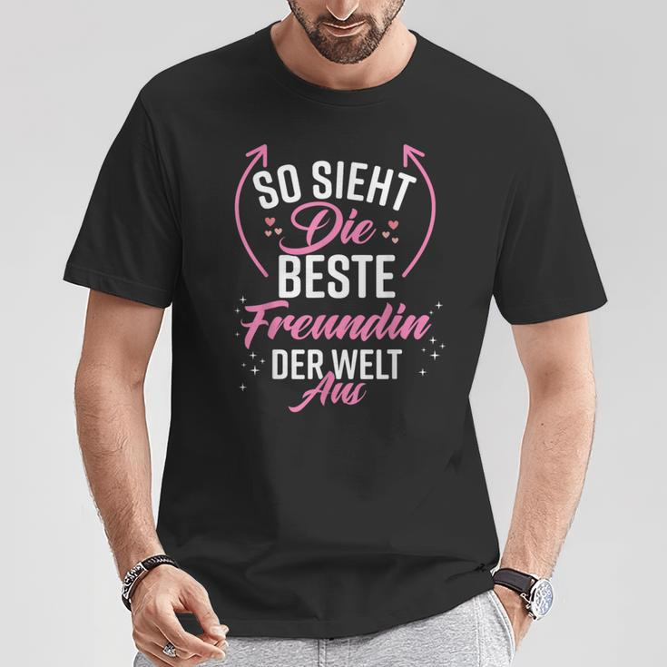 Beste Freundin Der Welt German Language Black T-Shirt Lustige Geschenke