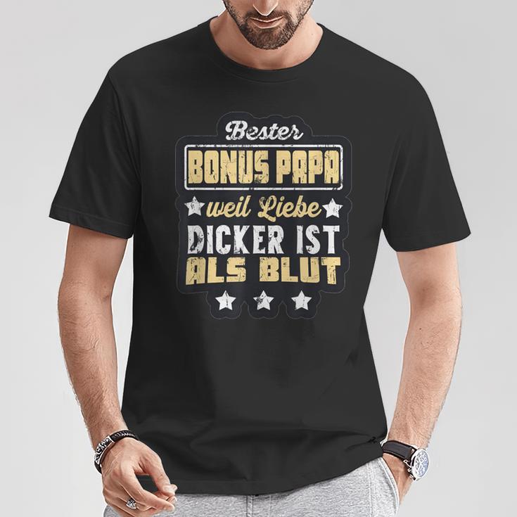 Bester Bonus Papa Weil Liebe Dickist Als Blut T-Shirt Lustige Geschenke