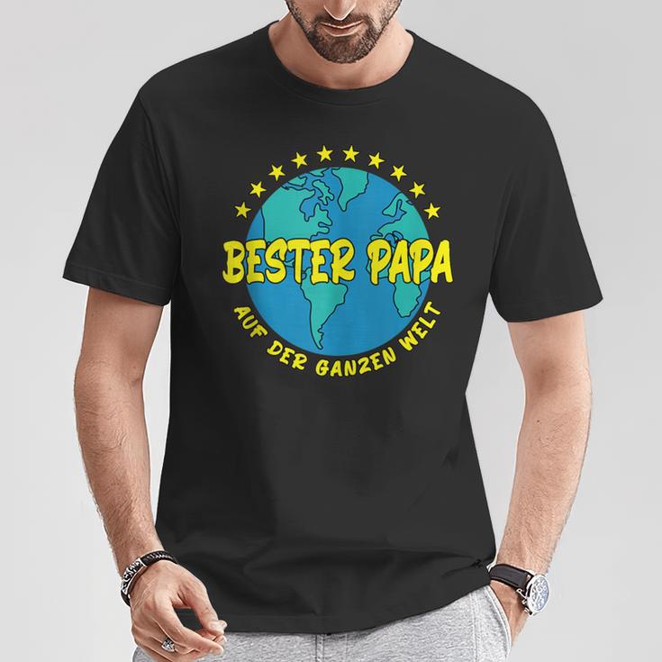 Bester Papa Auf Der Ganzen Welt I Papaatertag T-Shirt Lustige Geschenke