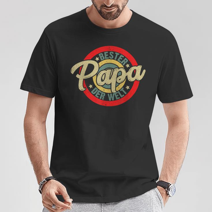 Bester Papa Der Welt Retro Father's Day Stepdad T-Shirt Lustige Geschenke