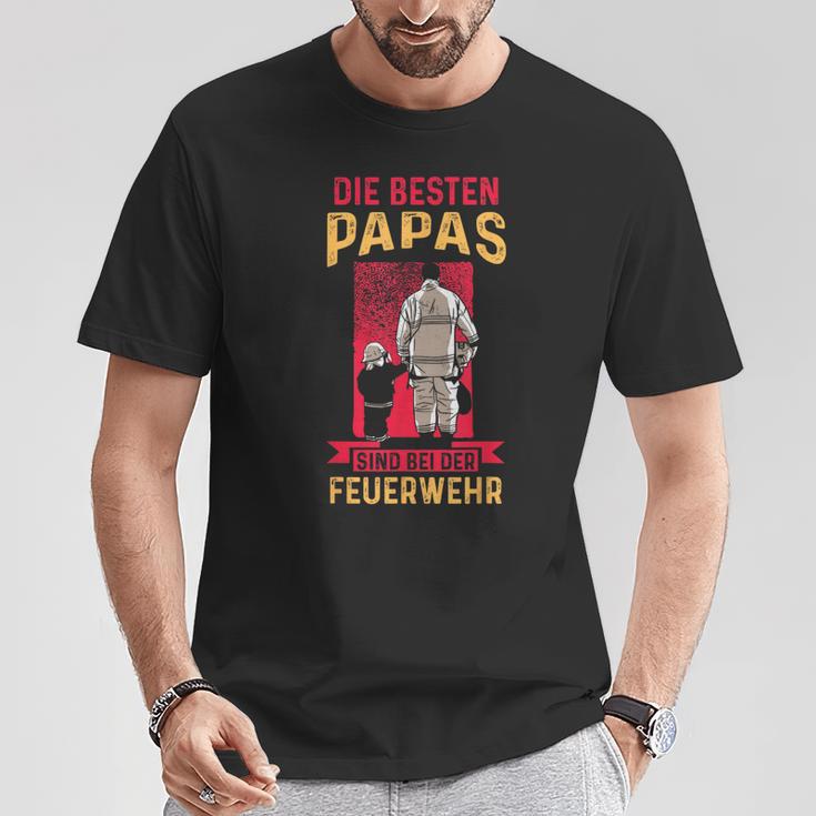 Bester Papa Feuerwehr Best Papa Fire Brigade T-Shirt Lustige Geschenke