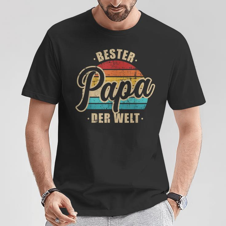 Bester Papa Vater Der Welt Vintage Retro Father's Day S T-Shirt Lustige Geschenke