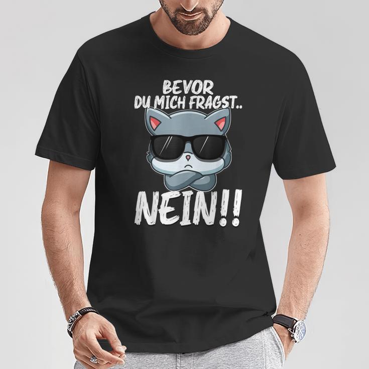 Bevor Du Mich Fragst No Cute Kitten Cat T-Shirt Lustige Geschenke