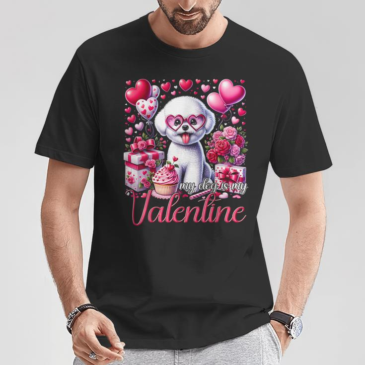 My Bichon Frise Is My Valentine Dogs Lovers Bichon T-Shirt Unique Gifts