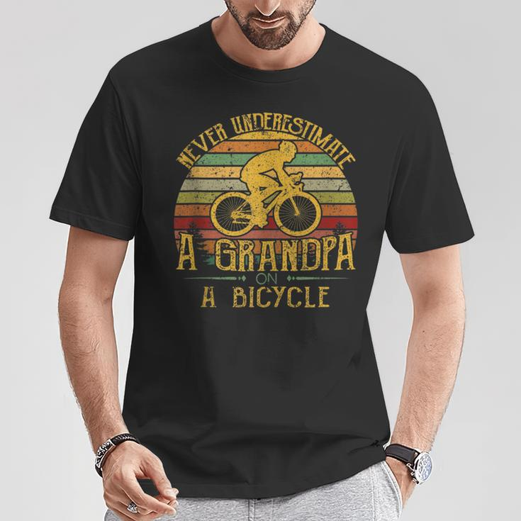 Bicycle Grandpa Never Underestimate A Grandpa On A Bicycle T-Shirt Personalized Gifts