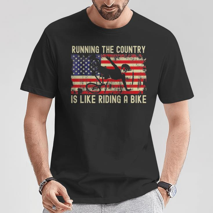 Biden Bike Bicycle Running The Country Is Like Riding A Bike T-Shirt Unique Gifts