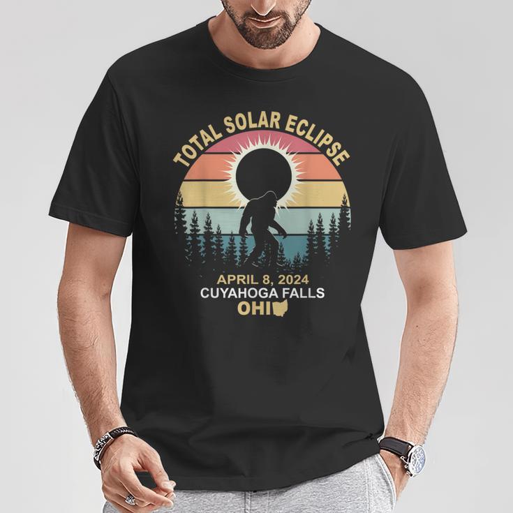 Bigfoot Cuyahoga Falls Ohio Total Solar Eclipse 2024 T-Shirt Unique Gifts