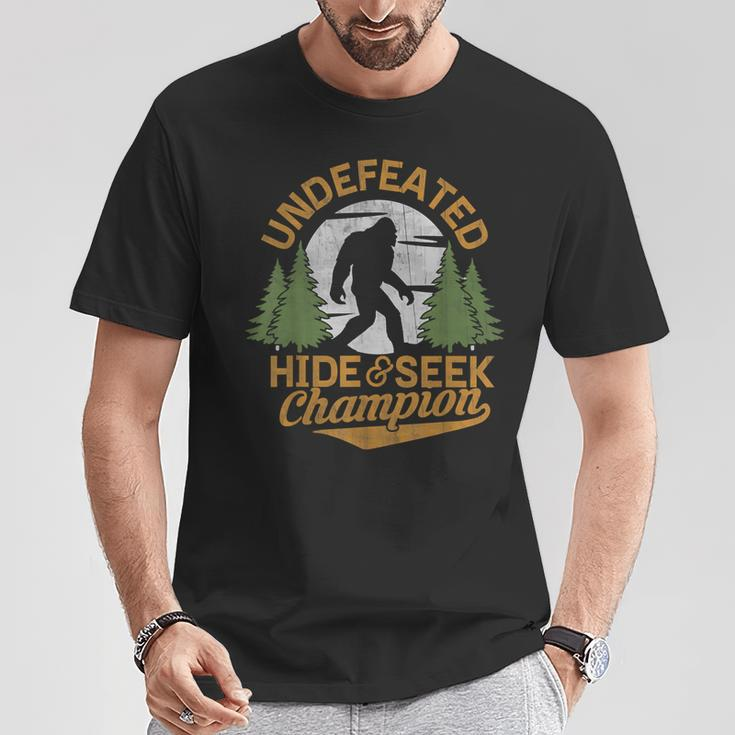 Bigfoot Hide And Seek Champion Sasquatch Stuff Men T-Shirt Personalized Gifts