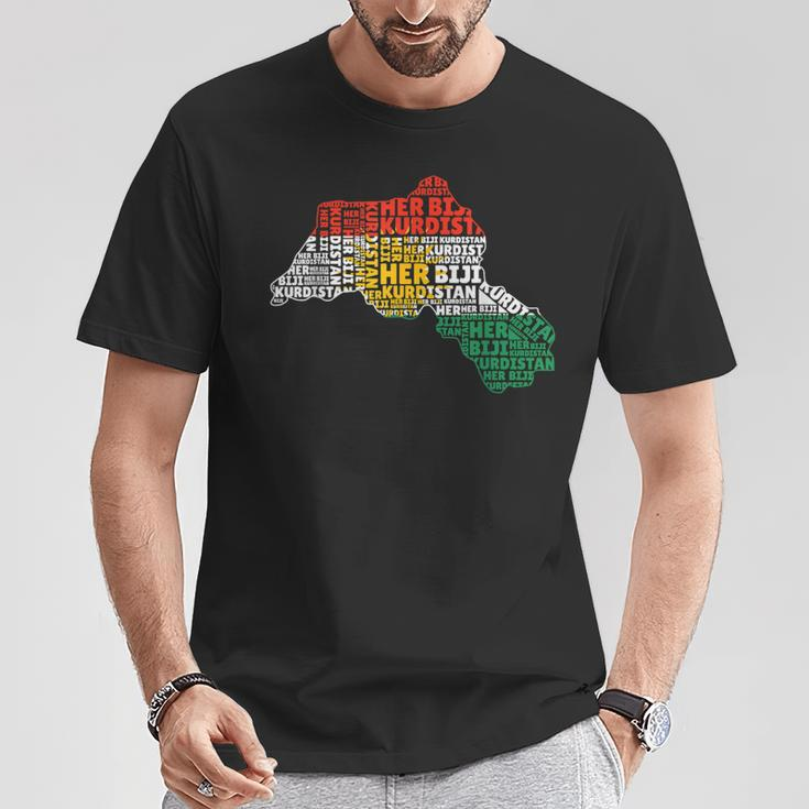 Her Biji Kurdistan Flag Kurde Country T-Shirt Lustige Geschenke