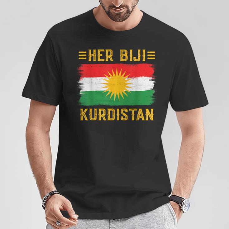 Her Biji Kurdistan Flag Kurdish Kurd Erbil Kurdi Kurdistan T-Shirt Lustige Geschenke