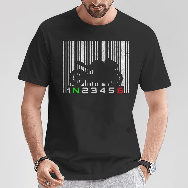 Biker Moto Gp Vintage Barcode Motorcycle S T-Shirt Lustige Geschenke