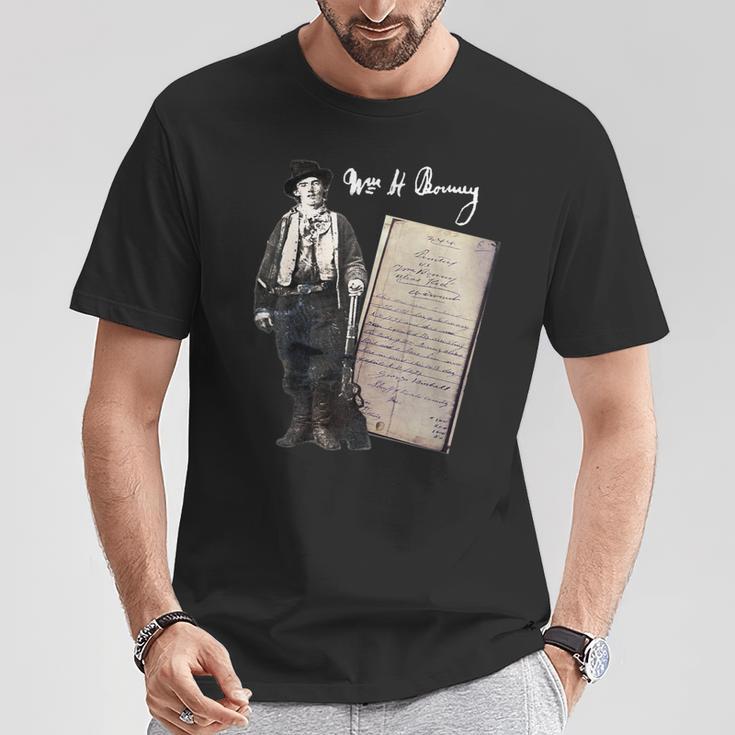 Billy Kid William Bonney Original Signature Arrest Warrant T-Shirt Unique Gifts