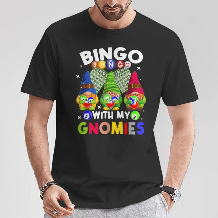 Bingo With My Gnomies Gambling Bingo Player Gnome Buddies T-Shirt Personalized Gifts