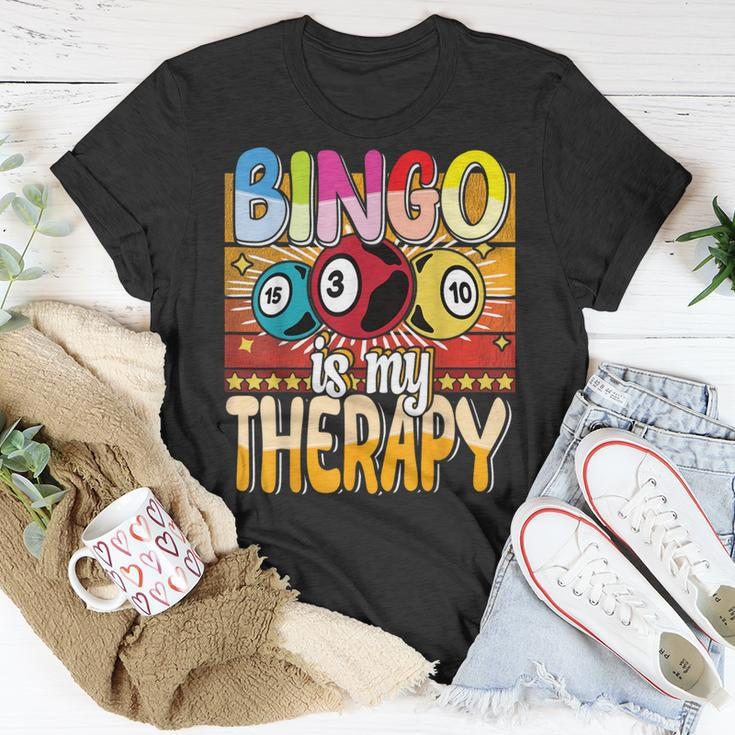 Bingo Is My Therapy Bingo Player Gambling Bingo T-Shirt Funny Gifts