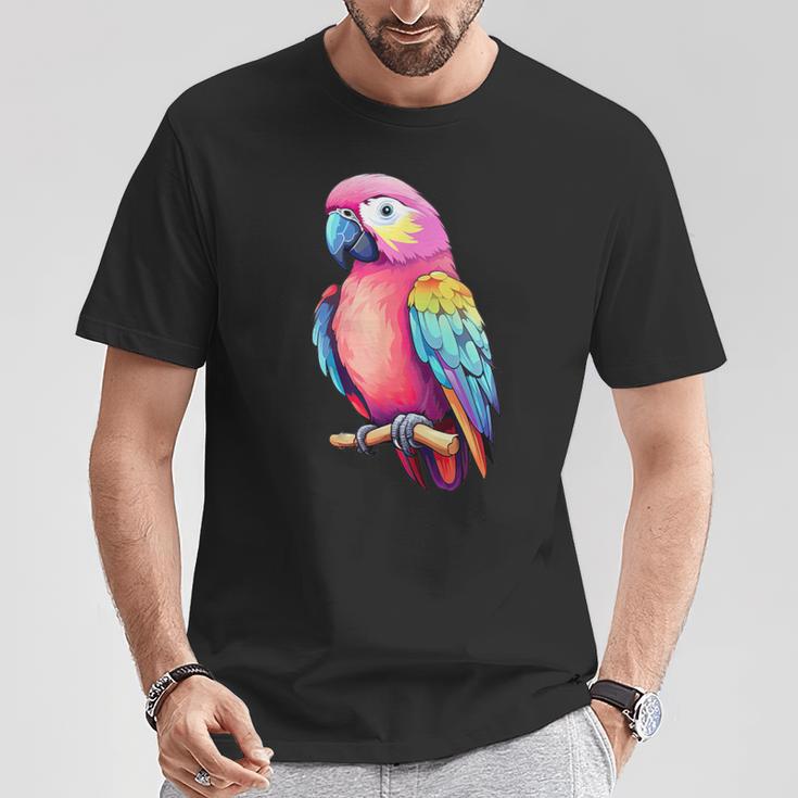 Bird Colourful Parrot Blue T-Shirt Lustige Geschenke