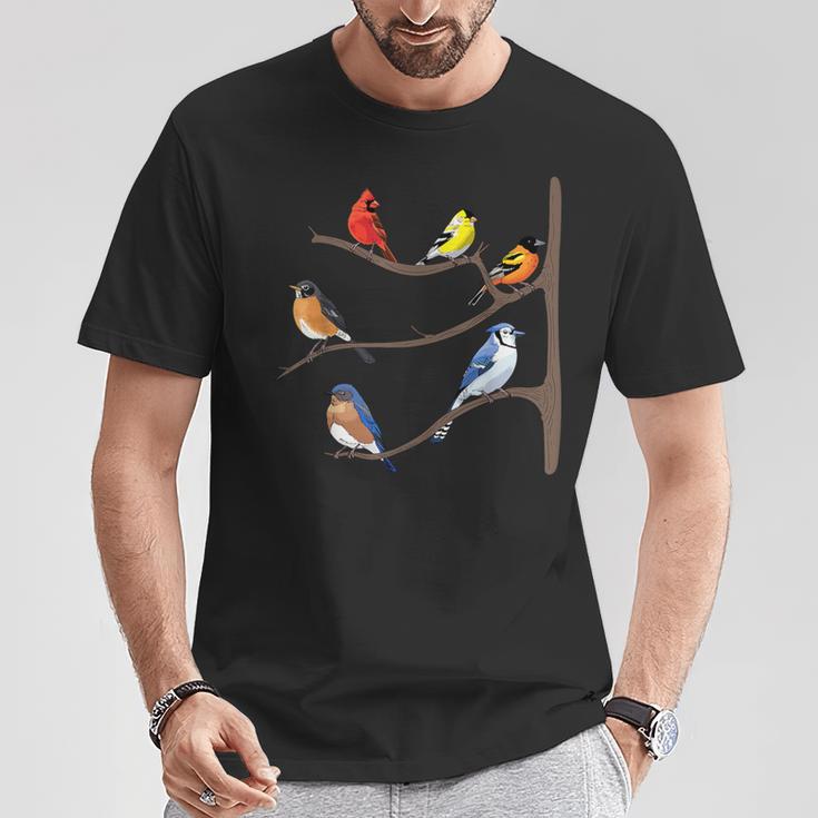 Birds On A Branch Birding Bird-Watching Birder Bird Watcher T-Shirt Unique Gifts