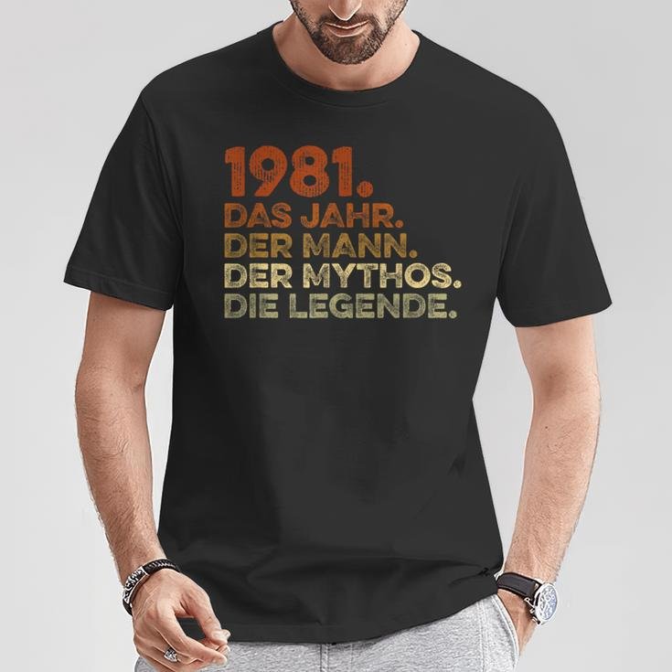 Birthday Vintage 1981 Man Myth Legend T-Shirt Lustige Geschenke
