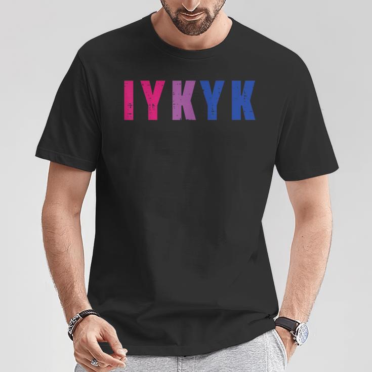 Bisexual Iykyk Fun Bi Pride Flag Bisexuality Lgbtq Women T-Shirt Unique Gifts