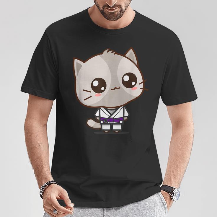 Bjj Brazilian Jiu Jitsu Purple Belt Kawaii Cat T-Shirt Unique Gifts