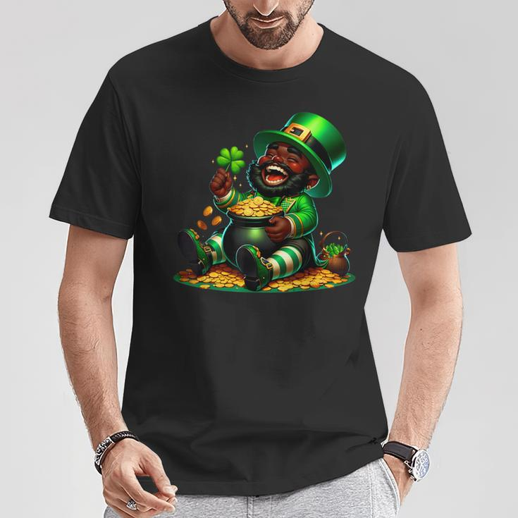 Black African American Leprechaun Saint Patrick's Day T-Shirt Personalized Gifts