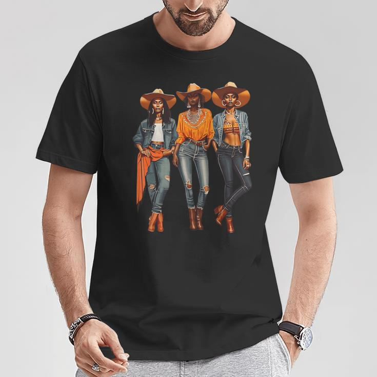 Black Cowgirl Western Rodeo Melanin Black History Texas T-Shirt Unique Gifts