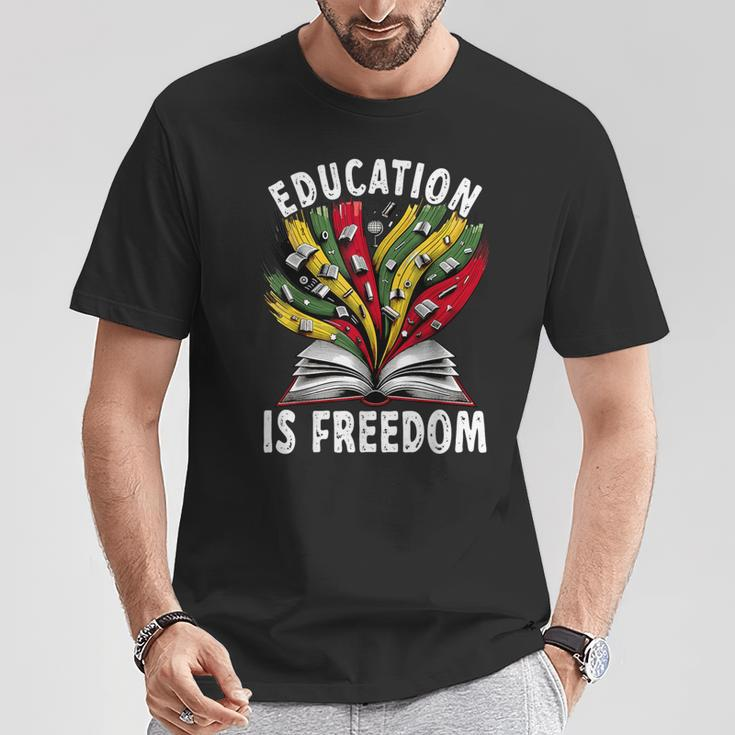 Black History Education Is Freedom Books Black History T-Shirt Unique Gifts