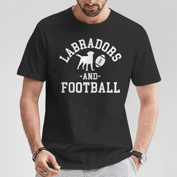 Black Yellow Chocolate Lab And Football Labrador Mom Dad T-Shirt Unique Gifts