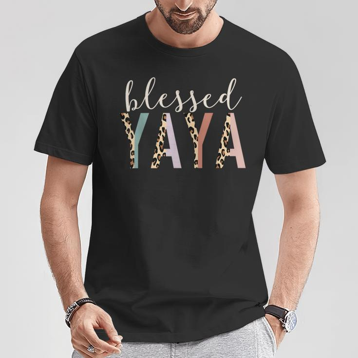 Blessed Yaya Cute Leopard Print T-Shirt Personalized Gifts